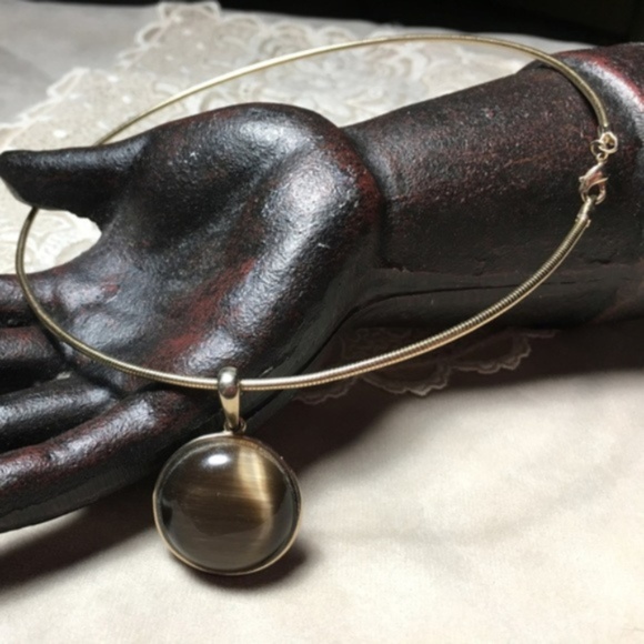 Vintage Jewelry - Vintage 90s Fashion Stone Cabochon Choker Necklace Vintage Jewelry - Vintage 90s Fashion Stone Cabochon Choker Necklace